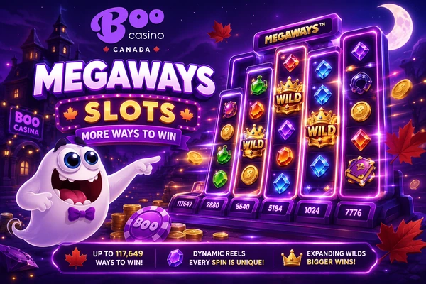 Megaways slots at Boo Casino Canada — up to 117,649 ways to win